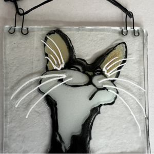 Stained glass cat decoration