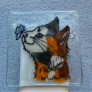 Artistic cat and butterfly piece