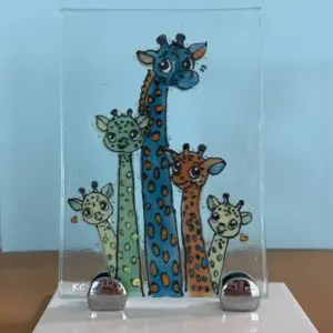 fused glass giraffes